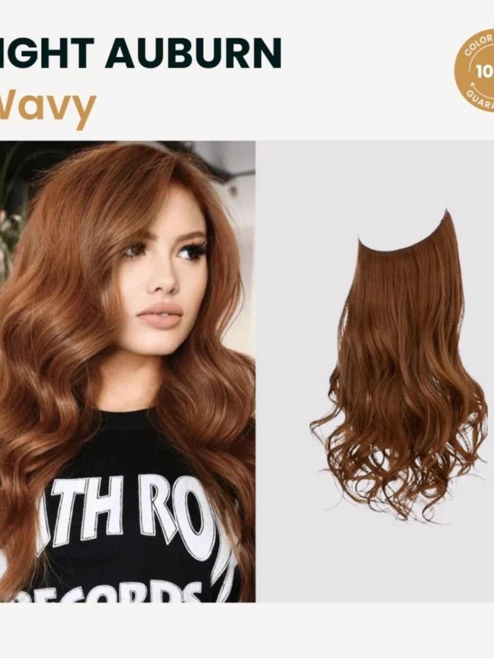 ThatHair Halo Extension 2-pack Light Auburn NWOT Wavy and Straight 16 Inch